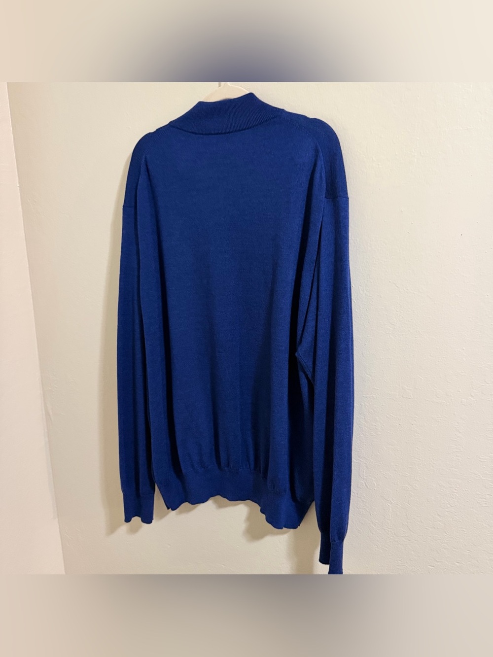 Peter Millar Merino Wool Silk Quarter Zip Sweater Blue Pullover Mens XXL NWOT - Picture 9 of 9